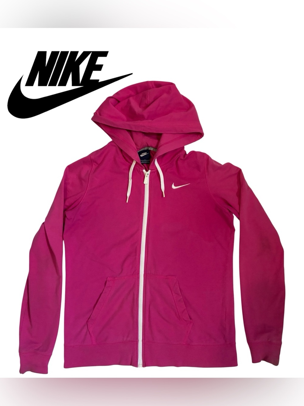 PINK NIKE ZIP UP HOODIE SWEATER